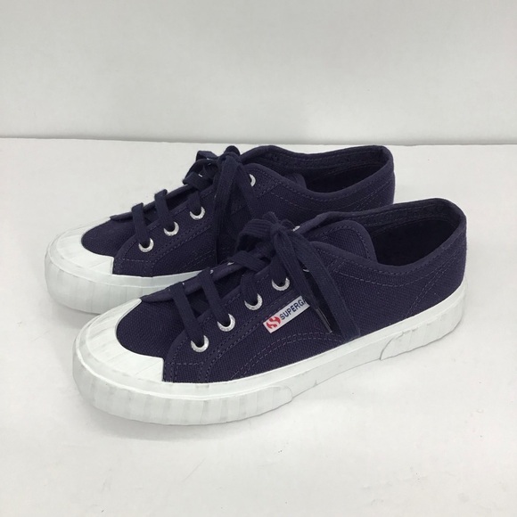 Superga COTU Classic Women’s Canvas Platform Sneaker Navy NWOT Size EU37- US 6.5 - Picture 1 of 11